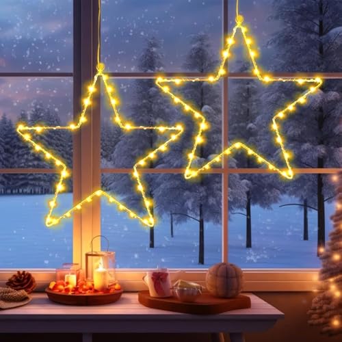 BG9D LED Sterne Weihnachtsbeleuchtung, 20CM 20LED...