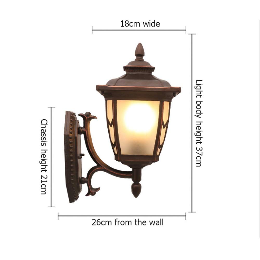 Retro Kinkiet Europejska Zewnętrzna lampa ścienna Nowa Chiny Akcesoria w górę/w dół na zewnątrz Aluminium Matowe szkło klosz Latarka ścienna Brązowy korpus Co