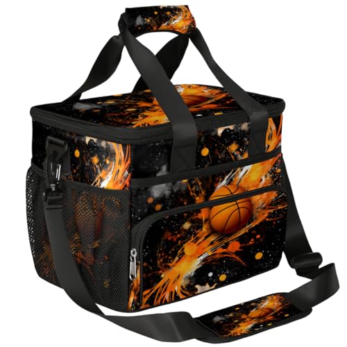 Insulated Picnic Backpack Lunch Box for Women Men Picnic Basket Tote Lunch Bag Picnic Bag Portable Lunch Bags for Picnic, Beach, Work, Trip,Office, Camp Basketball Ball