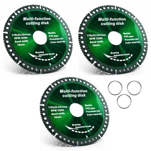 Image of 3 Pack 4.5 Inch Indestructible Disc for Grinder 7 /8 inch, Indestructible Disc 2.0 - Cut Everything in Seconds -Multi Material Cutting Blades, Industrial Grade Grinding Discs
