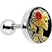 Body Candy Stainless Steel Red Rose Skeleton Cameo Tragus Cartilage Earring 16 Gauge 1/4"