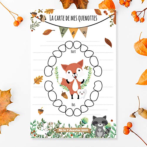 Carte Quenottes Bebe Carte Dents De Bebe Au Theme Renard Et Foret Amazon Fr Produits Handmade