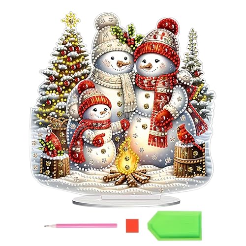 Ornements de bureau pour le thème de Noël en peinture de pierres précieuses
