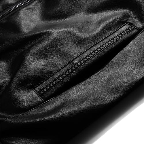 Chaqueta Bomber para Hombre de Cuero Sintético miniatura 6