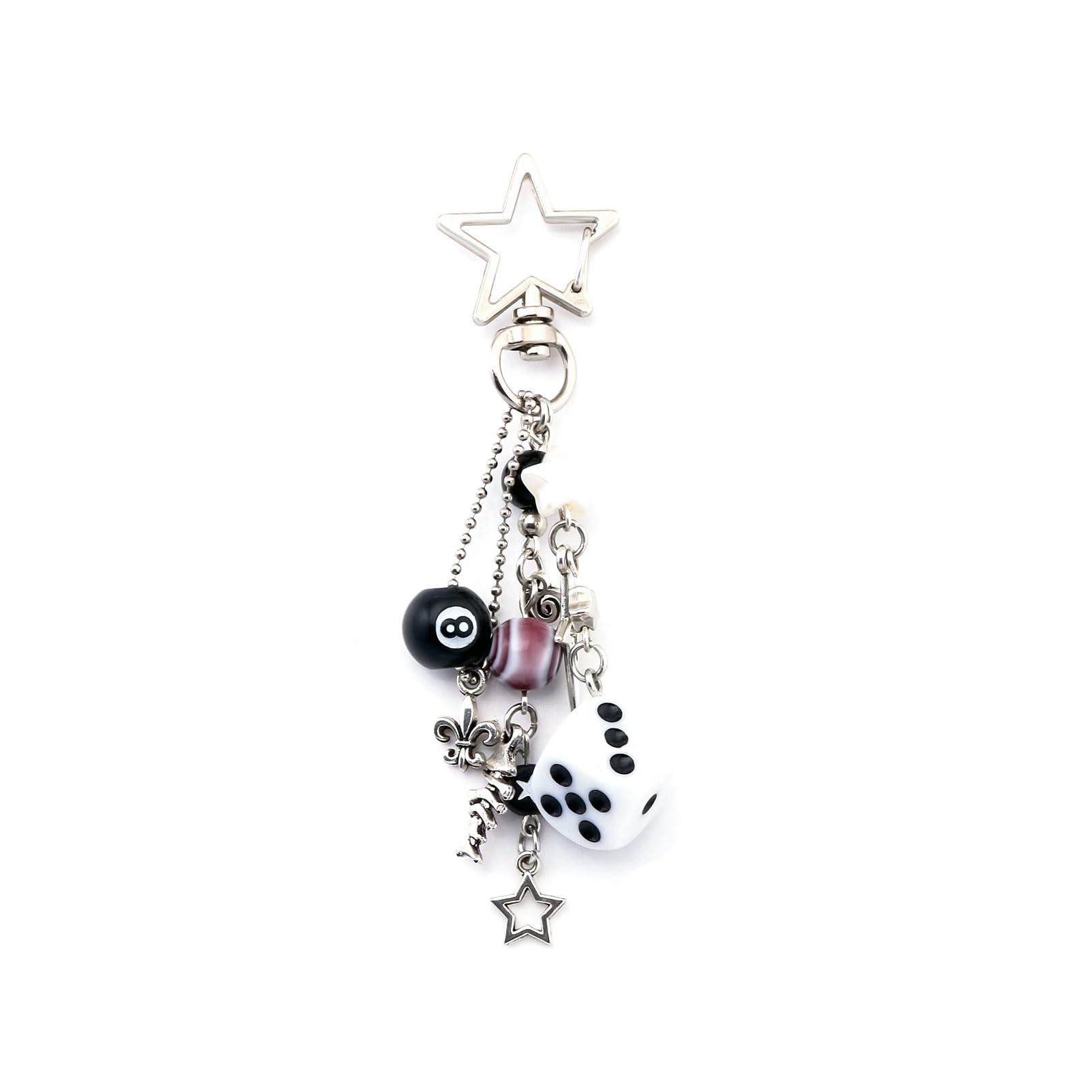 8 Ball Dice Charm Keychain,Cute Bag Purse Handbag Backpack Accessories