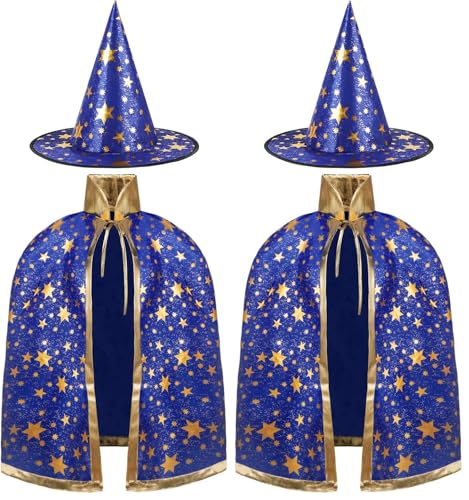 AYBUY Kinder Halloween Kostüm, Zauberer Kostüm Kinder, Wizard Cape Witch Umhang mit Hut, Kinderkostüm Hexenhut Faschingskostüm...