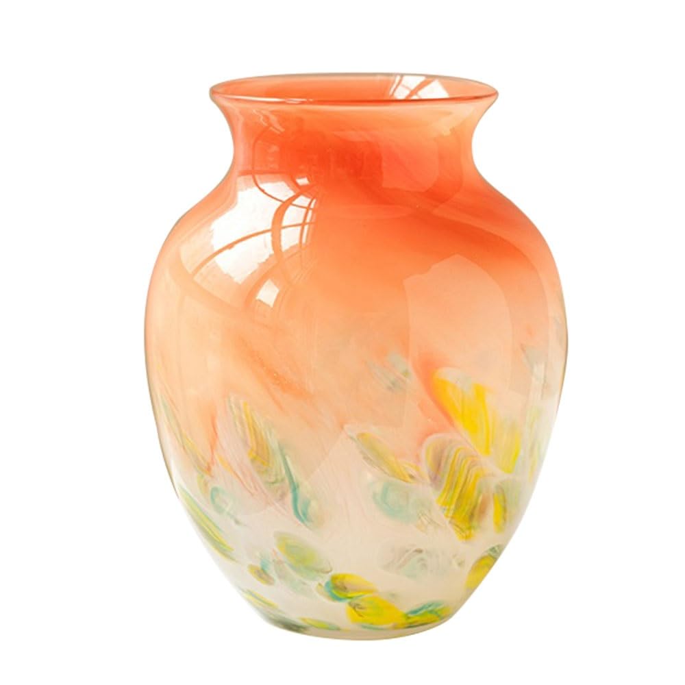 Vase en verre à pois orange : illuminez vos pièces sombres facilement