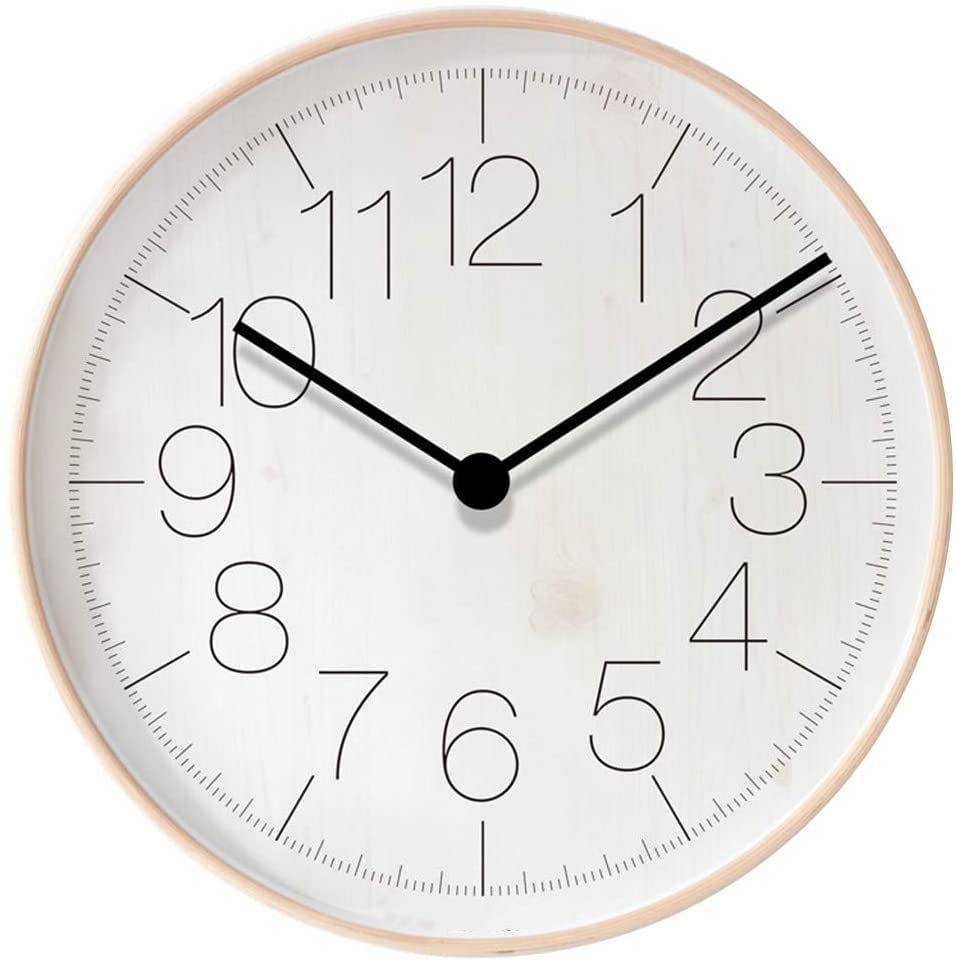 Horloge murale classique en bois grande taille pour salon et boutique