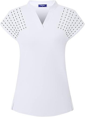 Moydan Polo de golf para mujer, ligero, absorbe la humedad, camisetas atléticas de tenis