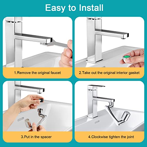 Metall-Wasserhahn Verlängerung - 1080° Drehbar Mit 2 Wassermodi Für Küche & Bad