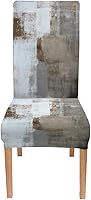 Vista 59 de TOMWISH Fundas para Sillas De Comedor 6, Fundas para sillas de comedor, pintura de arte abstracto, funda extraíble elástica de elastano para silla