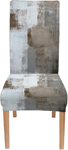 Miniatura 59 de TOMWISH Fundas para Sillas De Comedor 6, Fundas para sillas de comedor, pintura de arte abstracto, funda extraíble elástica de elastano para silla