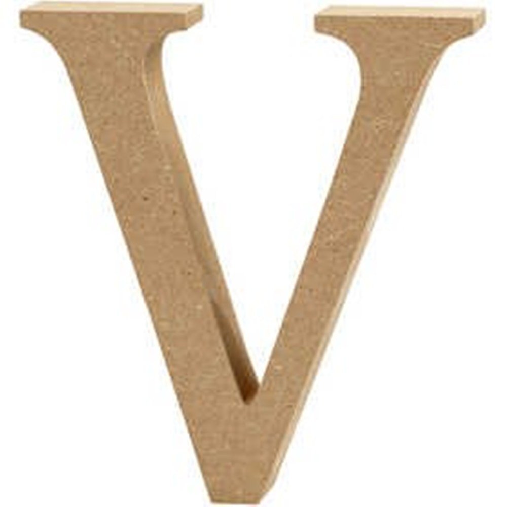 Crafty Capers 13cm Large Wooden MDF Letter Shape to Decorate - V | Wood Shapes for Crafts — image 1