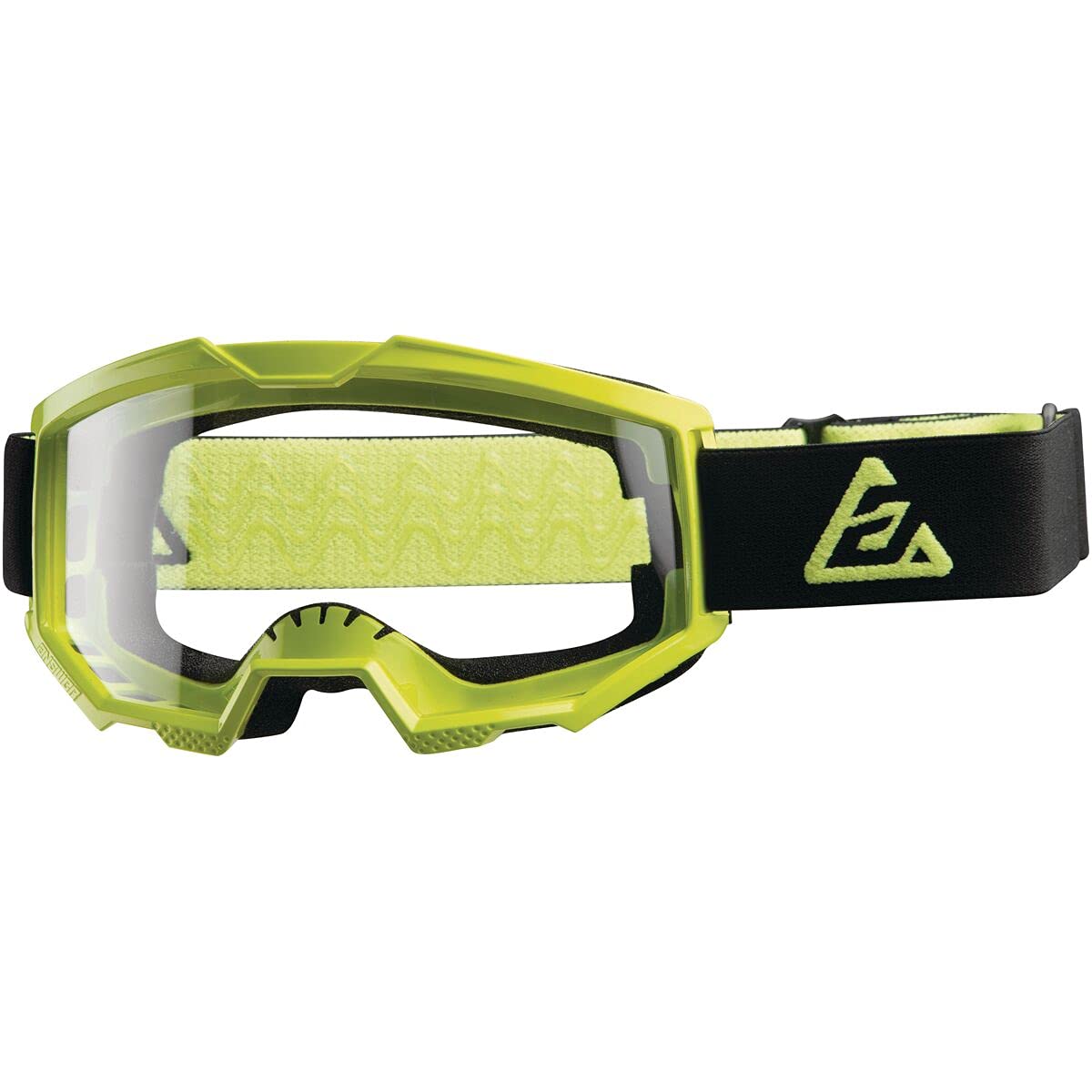 Answer Racing 446611 Apex 1 Goggles with Anti-Fog and Anti-Scratch Lens, Black/Hyper Acid, 40mm Strap