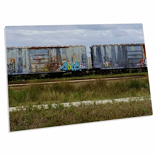 Alfombrilla de escritorio con diseño tren abandonado 23x16 pulg