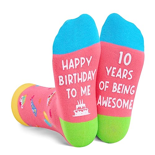 Zmart Gifts for Boys Girls Age 10, Gifts for 10 Year Olds 10th Birthday Gifts for Tween Girls Boys, Crazy Silly Funny Ten Year Old Socks for Kids