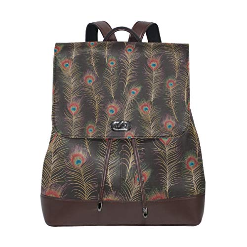 - Zaino con piume di pavone colore: marrone