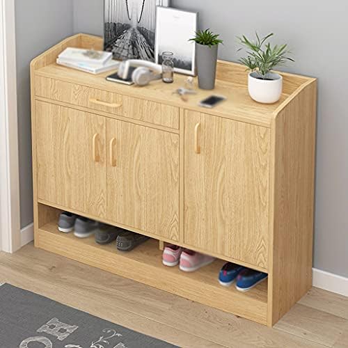 Double Door Shoe Rack for Entryway - Large Capacity Shoe Organizer & Storage Shelf for Living Room, Bedroom, Corridor - 90x30x90cm, Stylish Brass Finish