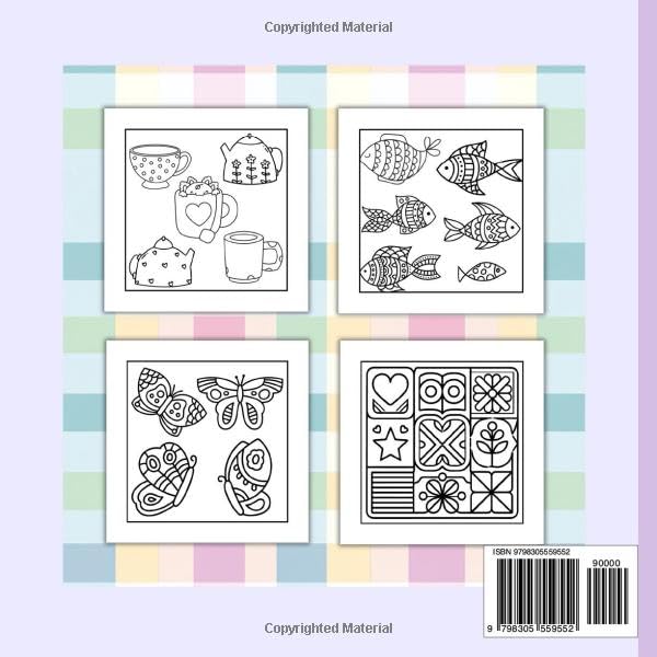 Comfy & Cute Patterns Bold and Easy Coloring Book: Cozy and Simple Illustrations to Color for Adults to Relax and Stress-Relief image 3