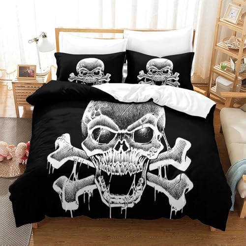 Housse de couette microfibre résistante 3 pièces effet 3D super douce homme - 3
