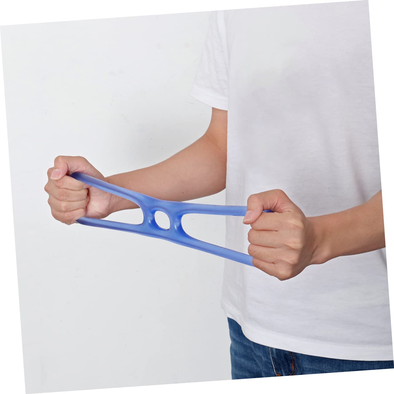 Veemoon 2pezzi Bande Di Resistenza Silicone Per Esercizi Di Yoga Per Allenamento Muscolare e Sviluppo Toracico Blu e Attrezzo Fitness Compatto e Portatile Per Body Building e Palestra
