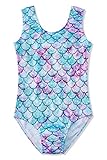 Lovefairy Gymnastics Leotards for Toddler Girls Mermaid Fish Scale Printed Dancewear Sparkle Athletic Training Leotard Bodysuit Unitards Ballet Leotard Biketards Uniforms 4T 5T