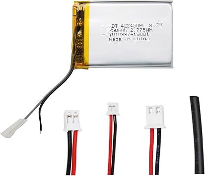 KBT 3.7V 750mAh Li-Polymer Battery 423450 Lipo Rechargeable Lithium-ion Replacement Batteries