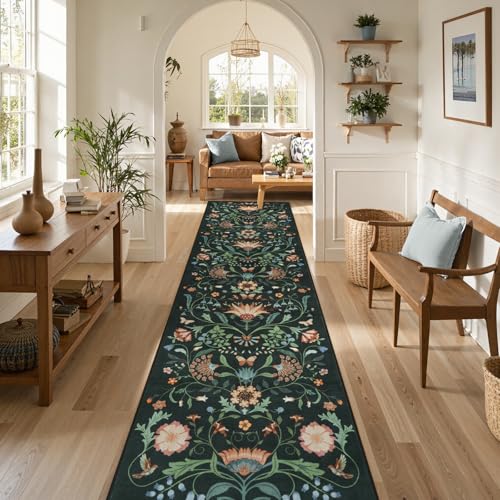 Collive Boho Spring Floral Rugs Runners for Hallway, 2.6 x