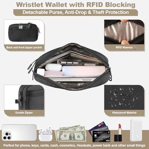 Image of YFWE Phone Strap Crossbody, Clip and Go Strap for Phone with Wallet Crossbody, Adjustable Phone Lanyard Belt Strap with Detachable RFID Wristlet Wallet (XL)