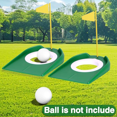 Image of Golf Putting Green Indoor Set, 2 Pack Cup with Flag, Practice Training Aids for Indoor Outdoor, Hole Putter Regulation Cup for Office