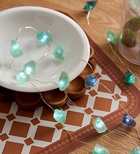 Miya Life HU-XI-201 Natural Fluorite String Lights Usb/Battery Powered Remote Operated Sea Glass Raw Stones Decorative Lights 6.5Ft 20Leds For Bedroom Party Indoor Christmas Wedding Decor thumb #7