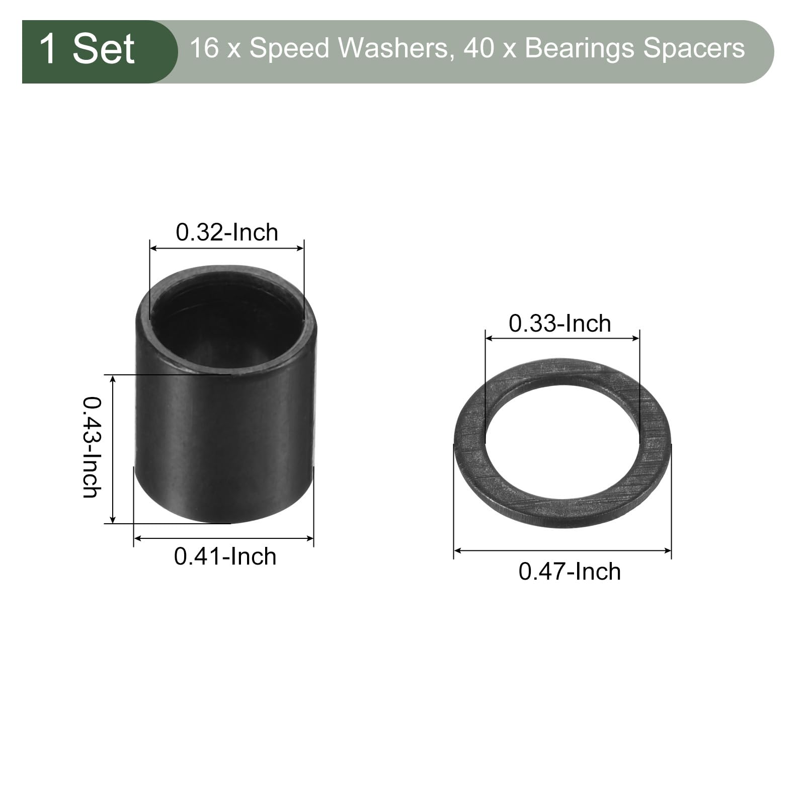 YOKIVE Skateboard Tool Kits, Bearing Spacers Skateboarding Speed Washer, Great for Skateboard Hardware Replace (Black) - Image 2