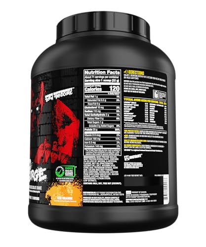 mutant iso surge whey protein isolate powder acts fast to help recover build muscle bulk and strength 5 pound big orange creamsicle