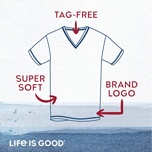 Life Is Good Men's Undershirts - Soft Breathable V-Neck T-Shirt (3 Pack), Size Large, White #TOP5