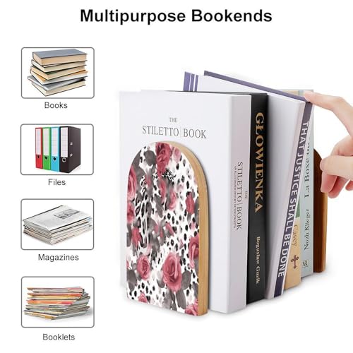 Sujetalibros de madera universal para evitar la caída de libros en el estante 4