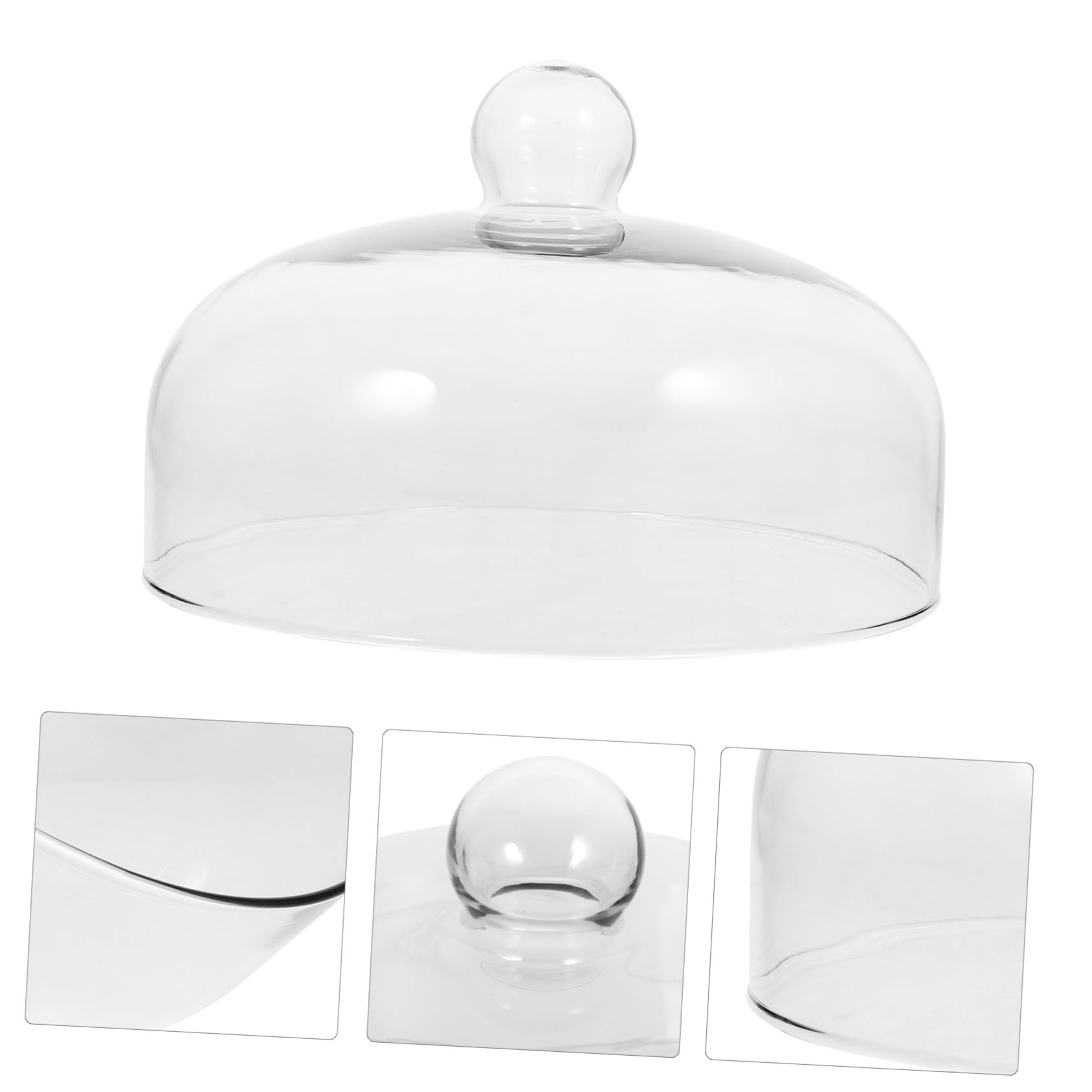Cubierta de Vidrio para Pasteles y Postres Asa Cómoda, Protección Transparente para Mantener la Comida Limpia y Hogar