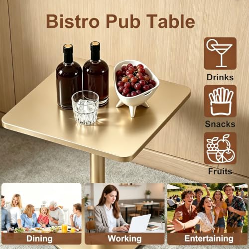 Mesa auxiliar de comedor de hierro cuadrada y alta para barra de cocina moderna 6