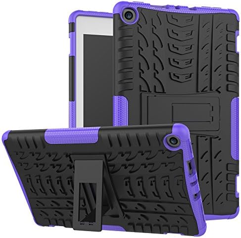 Boskin Amazon Kindle fire HD 8 case 2017/2018 Release (7th/8th Generation),Kickstand Heavy Duty Case [Will NOT Compatible with 2020 Release 10th Generation] (Purple)
