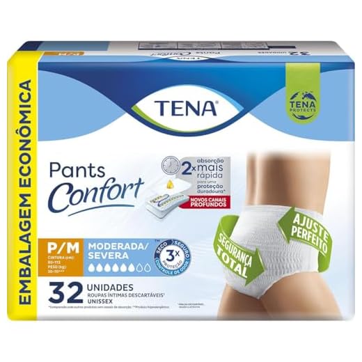 Tena Pants Confort, Roupa Íntima para Incontinência Urinária, P/M - 32 unidades