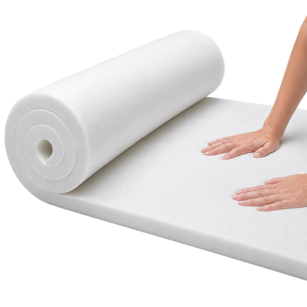 White High Density Foam Sheet for Seat Cushions & Upholstery โ Custom Cut Foam for Chairs, Sofas, Garden Benches, Wheelchair, Office & Car Seats โ Durable Support Foam Padding (6 in, 17 x 17 in)
