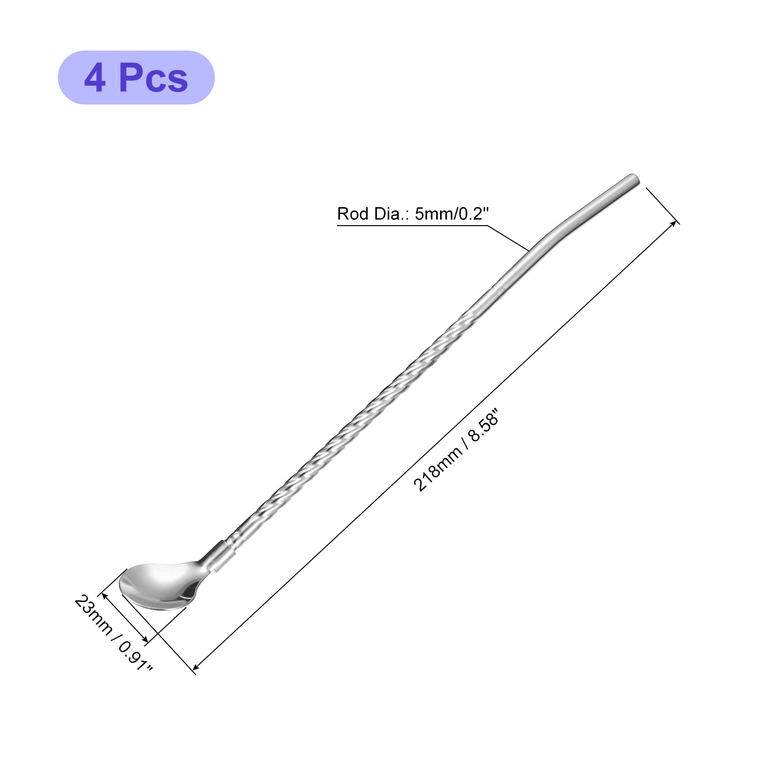 Amazon | uxcell スプーンストロー 飲みストロー スプーン ステンレス
