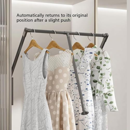 Lève-vêtements réglable en acier avec amortisseur de placard