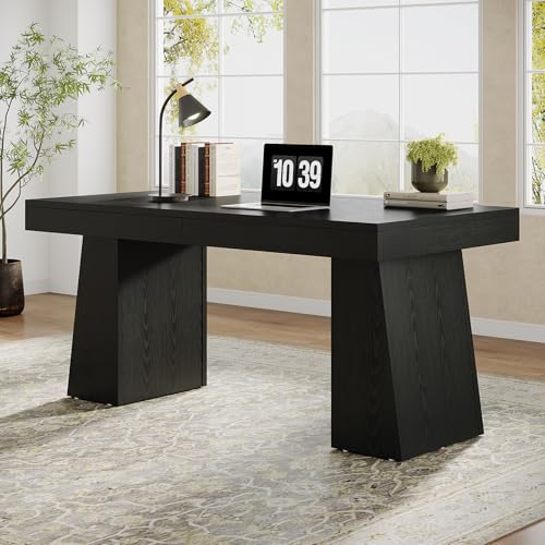 Tribesigns 55" Wooden Executive Desk with Double Pedestal
