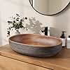 Homary Bathroom Vessel Sink, 23" Oval Bowl Sink Retro Ceramic Washbasin Above Counter for Bathrooms
