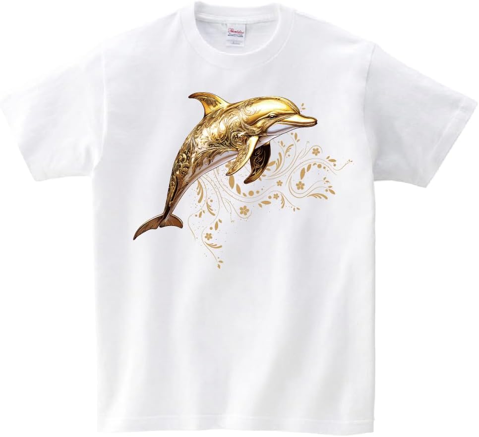 刺繍イルカデザインTシャツ ホワイト ほぼ未使用 刺繍イルカデザインTシャツ ホワイト ほぼ未使用