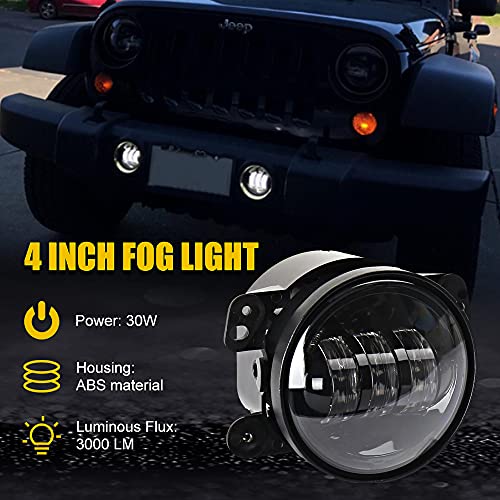 7" LED Led Light Halo + 4" LED Fog Light para Jeep Wrangler miniatura 6