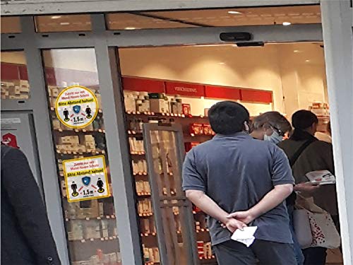 8 Stück Abstand Halten Aufkleber-24cm x 24cm rutschfesten Abstand halten Aufkleber fußboden-bemerkenswerten Aufkleber-bodenaufkleber Abstand halten für Unternehmen,Apotheken,Krankenhäuser - Image 6