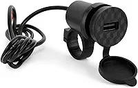Carregador USB Motos Suporte Espelho Guidao 9-24V Tomada USB Adaptador Veicular Inovação