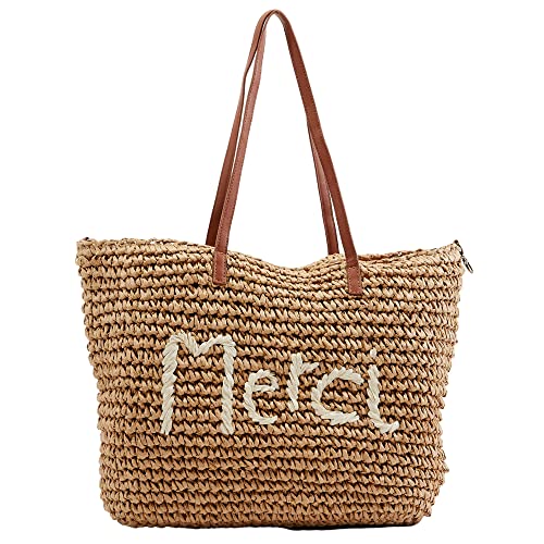 Bolso Rafia Mujer Gran Capacidad - Bolso de Playa...