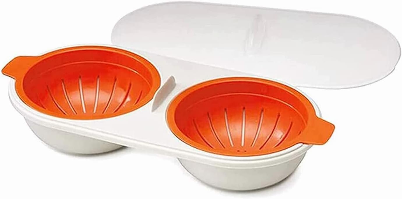 Microwave Egg Poachers Double Cup Egg Boiler Draining Egg